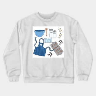 Holiday Baking, Winter theme cute baking cookies scene. Crewneck Sweatshirt